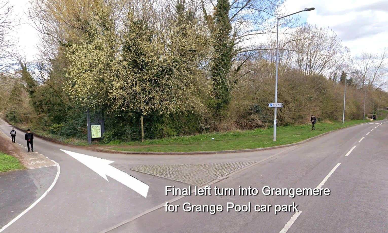 Final left turn into Grangmere and car park 